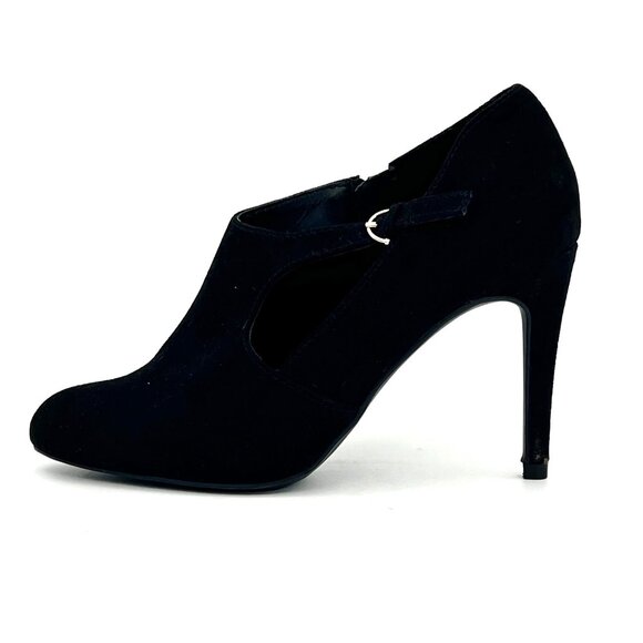 Kelly & Katie Black Chayse Almond Toe Side Cutout High Heels Womens 7M Zippered - Picture 12 of 16